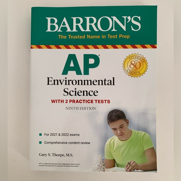 NEW Barron's AP Environmental Science Test Prep Book Ninth Edition Study Guide - Picture 1 of 15